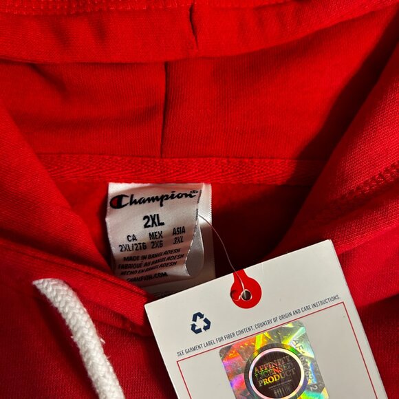 Champion Men's Houston Cougars Fleece Pullover Hoodie Red Size XXL - Picture 2 of 3